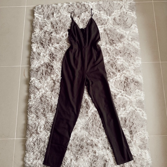 ❌SOLD Missguided Jumpsuit w/ Lace Panels in Black - Picture 2 of 7